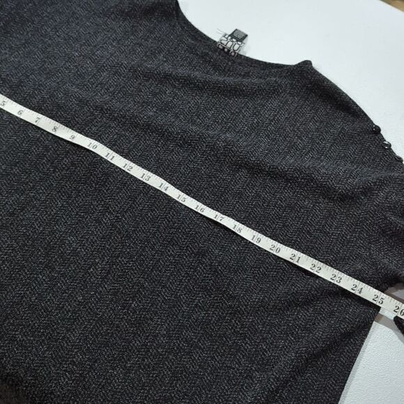 Clara Sun Woo Womens Sweater Large Gray Button Detail - Picture 9 of 10